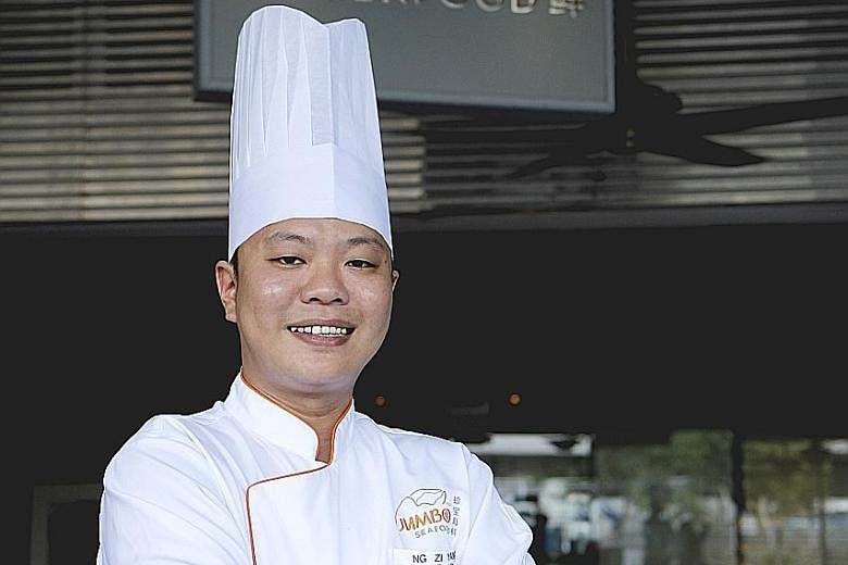 Mr Ng Zi Yang, who started out as an apprentice at Jumbo 12 years ago, is now an executive chef with the chain.