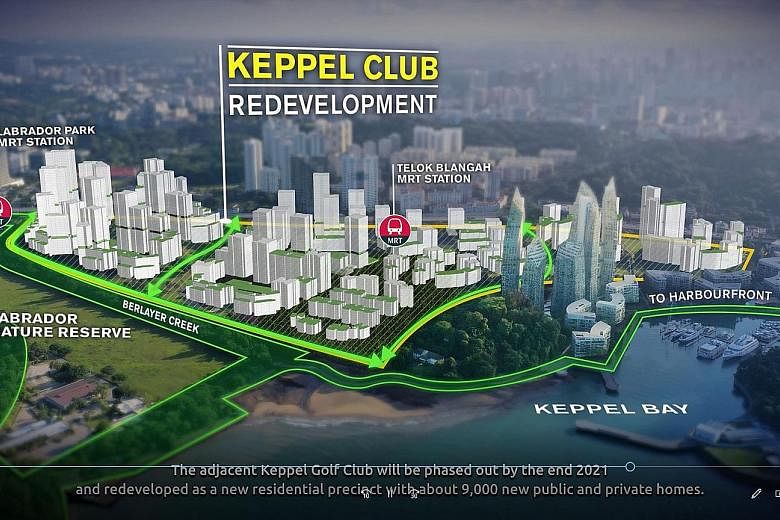 An artist's impression of what the redeveloped Keppel Club site may look like. The lease of the private golf club, which sits on a 44ha plot, expires in two years.