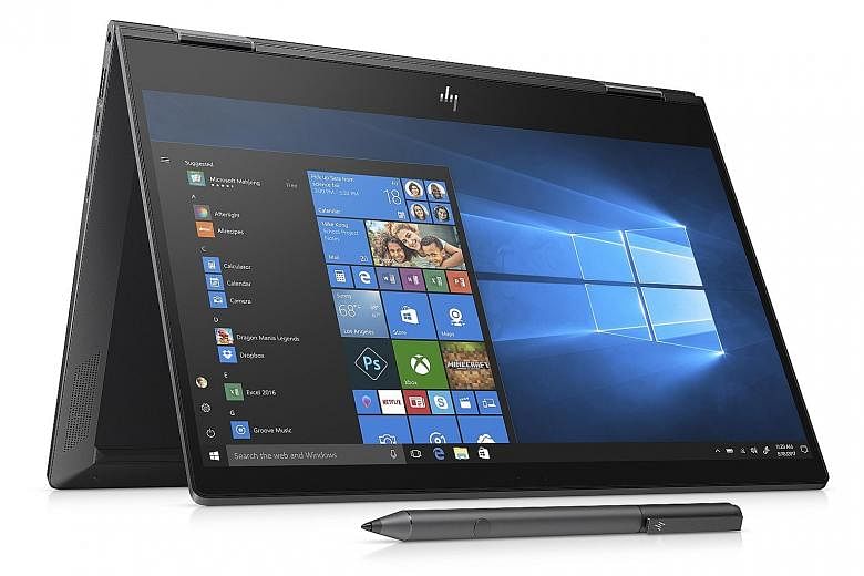 The HP Envy x360 convertible laptop is relatively slim at 14.7mm thick and weighs around 1.3kg.