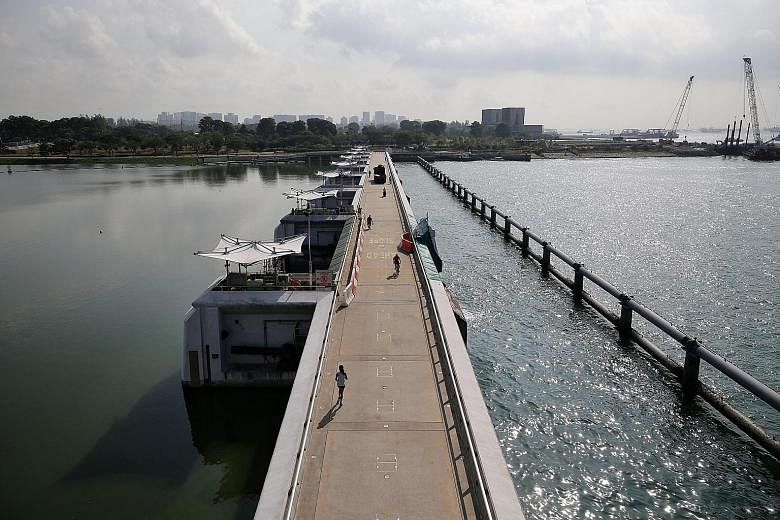 National water agency PUB has planned for a second pump house at Marina Barrage. Experts said Singapore should look at more than engineering options to tackle the rise in sea levels. One solution could be a combination of natural eco-barriers, such a
