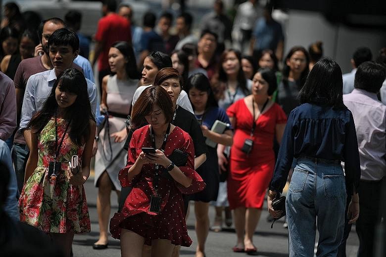 The Salary Benchmark 2019 report also showed that 29 per cent of Singapore professionals would switch jobs to develop new skills, while 60 per cent of job seekers felt positive about the employment market. ST PHOTO: MARK CHEONG