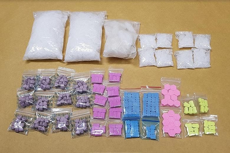 The drug haul included methamphetamine, heroin, ketamine, Ecstasy tablets and some new psychoactive substances.