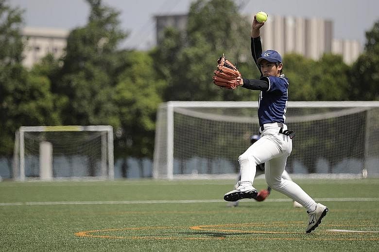 Evan Poo, who stepped up last week to fill the void left by Catholic High's injured first-choice pitcher, helped the school overcome Raffles Institution 5-3 in the Schools National boys' C Division softball final yesterday. 