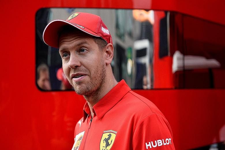 Ferrari's Sebastian Vettel is hoping to return to winning ways at the Spa-Francorchamps circuit, site of his last Formula One victory in August last year. PHOTO: REUTERS