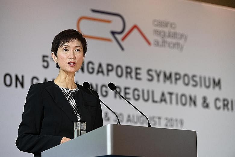 Manpower Minister and Second Minister for Home Affairs Josephine Teo said Singapore has introduced several initiatives to encourage responsible gaming. In April, entry fees to Singapore casinos, including the Marina Bay Sands casino (above), were rai