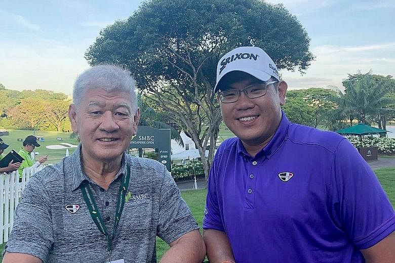 AZIM AZMAN Choo with his father Kok Chung at the 2019 Singapore Open, in which he missed the cut by seven shots. 