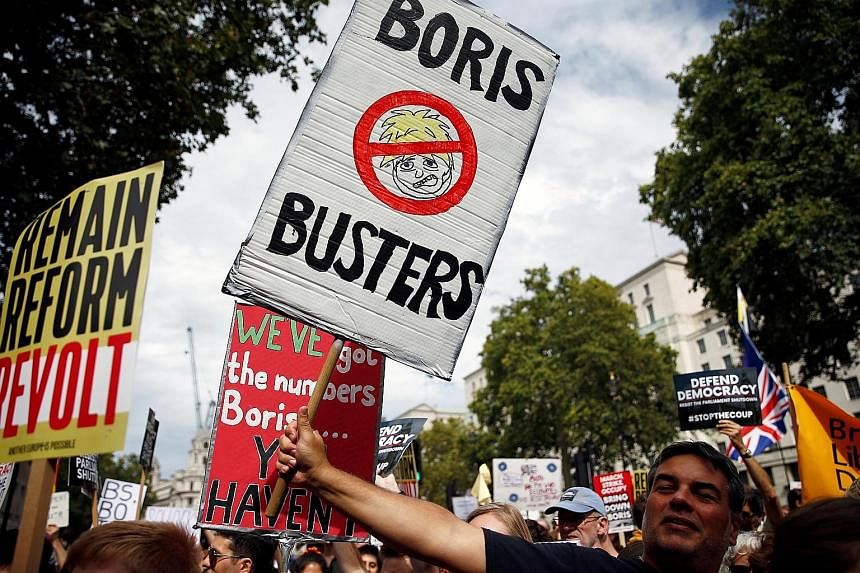 The demonstrations were organised by the anti-Brexit group Another Europe Is Possible and by Momentum, which is allied with the opposition Labour Party.