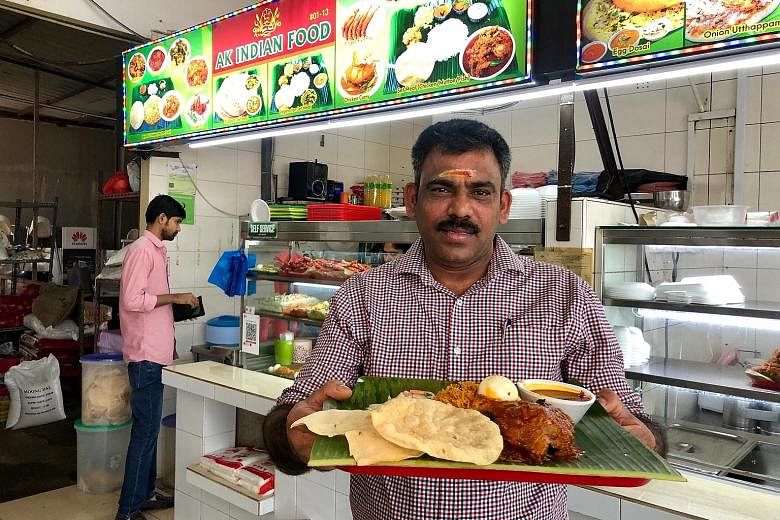 AK Indian Food stall owner Chinnasamy Palaniappan puts much thought into his ingredients and cooking methods, using Ponni rice for the briyani and only fresh chicken, lamb and angkoli fish for the curries. 