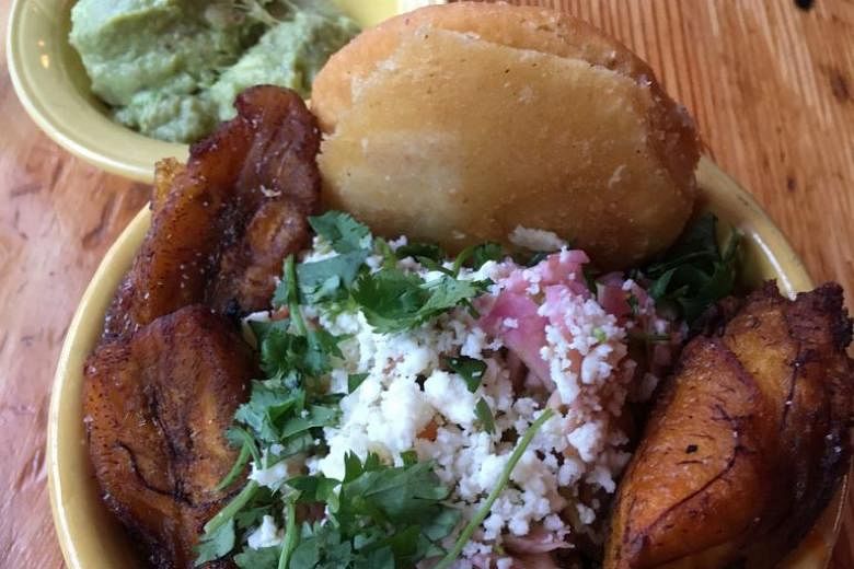 Teote is an eatery featuring Latin American street food, such as buttery corn cakes known as arepas which come with chorizo (above).