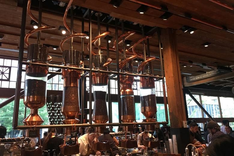 Get sweeping, stunning views of the Seattle skyline and beyond at the Space Needle and visit the Starbucks Reserve Roastery in Capitol Hill, which is decked out in hand-hammered copper (above).