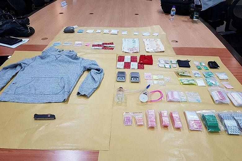 Items seized by the police included drugs worth more than $67,000 in street value.