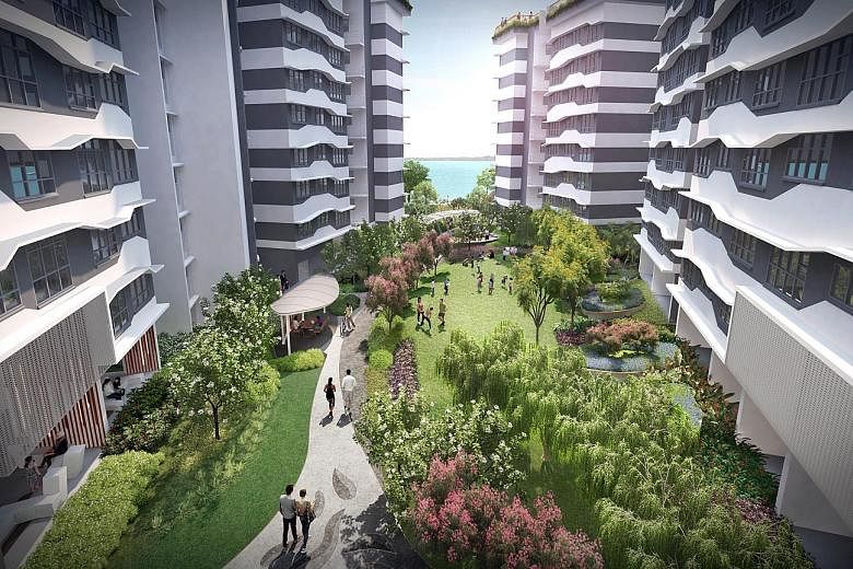 The 1,179 units in Punggol Point Cove's second phase will be housed in residential blocks built with a wave-like structure, in a nod to their seafront location.