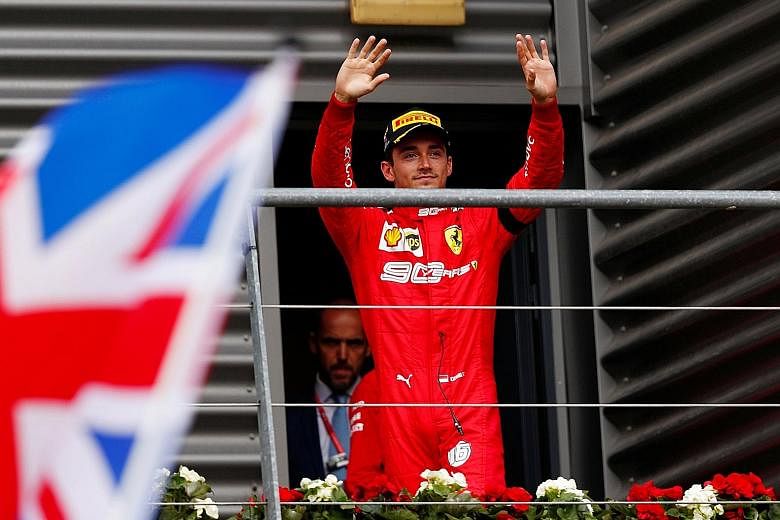 Charles Leclerc's maiden F1 victory was a bitter-sweet one, after Frenchman Anthoine Hubert was killed in Saturday's Formula Two race at the same track. PHOTO: EPA-EFE