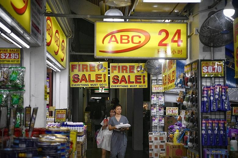 An ABC Bargain Centre at 148 Potong Pasir Avenue 1 that is said to have put up a "closing down sale" sign since November 2017, seen here in a photo taken last Wednesday. The shop is still operating at the same location. The owner of the chain says "closin