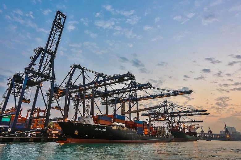 Hutchison Port Trust Holdings' container terminal in Hong Kong. Its removal from the Straits Times Index marks the end of an era for the Li Ka Shing-backed container port trust, whose initial public offering in 2011 was among the biggest that year.