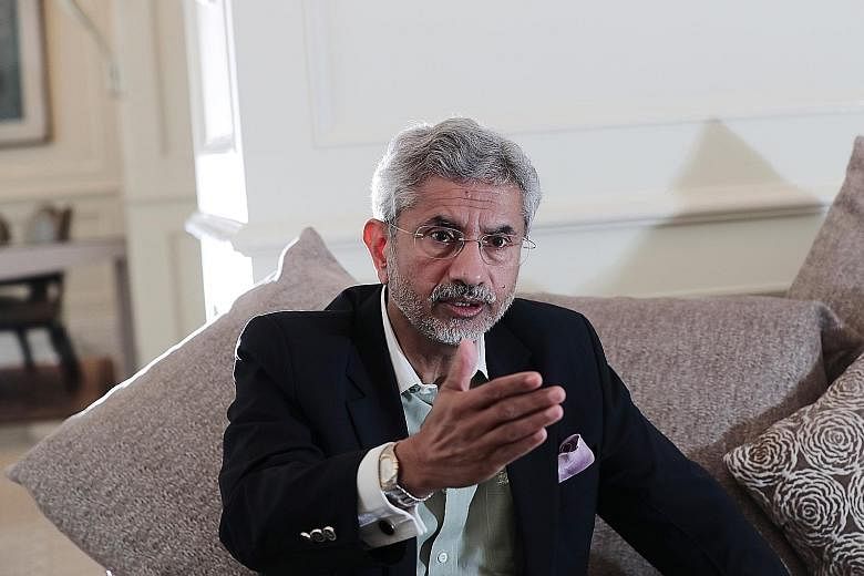 Indian Foreign Minister Subrahmanyam Jaishankar is on a five-day visit to Singapore, where he will review bilateral issues with Foreign Minister Vivian Balakrishnan and meet other leaders. ST PHOTO: KELVIN CHNG
