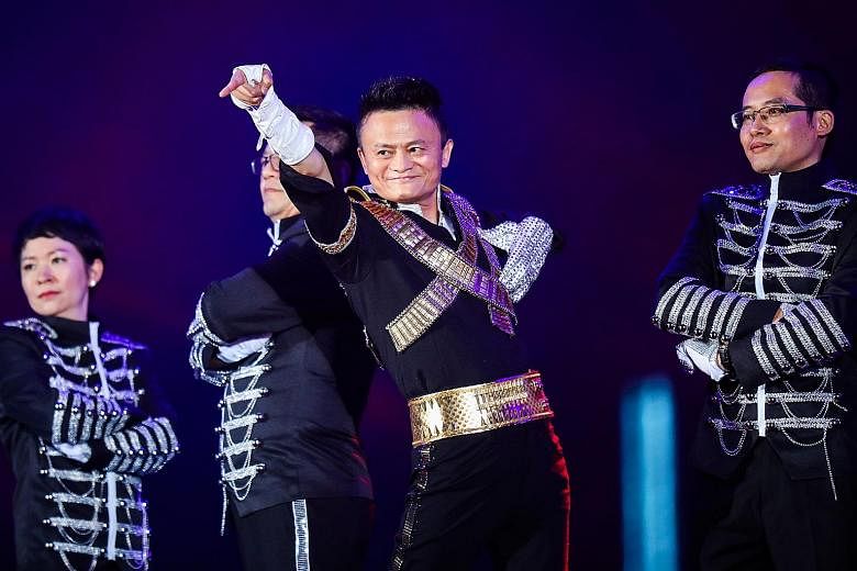 Mr Jack Ma is known for stunts like a Michael Jackson-inspired dance at an Alibaba anniversary celebration two years ago.