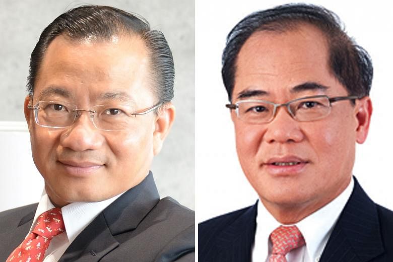 Mr Seah Kian Peng (left) will replace NTUC Enterprise's current executive director Kee Teck Koon (right). Mr Seah will remain as FairPrice chief.