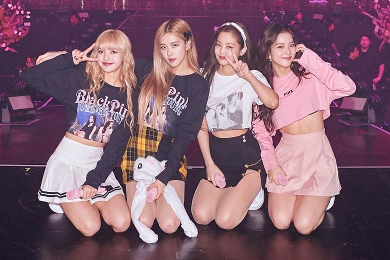 Blackpink (comprising, from left, Lisa, Rose, Jennie and Jisoo) at a performance in Singapore in February.
