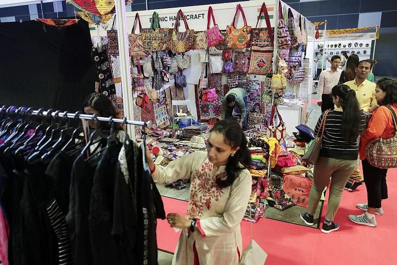Shoppers checking out the items on sale at a recent edition of the Singapore International Indian Expo.