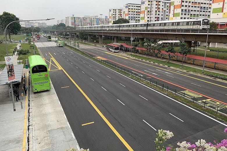 Traffic was smooth along Yishun Avenue 2 in front of the new Yishun Integrated Transport Hub yesterday morning.
