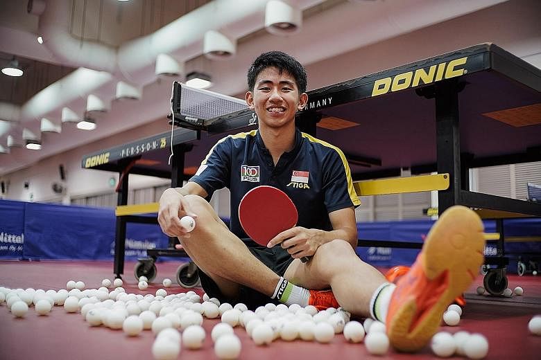 Koen Pang, 17, has been training full-time after taking a year-long leave of absence from the Singapore Sports School since his promotion to the national senior team in January. ST PHOTO: ONG WEE KIAT