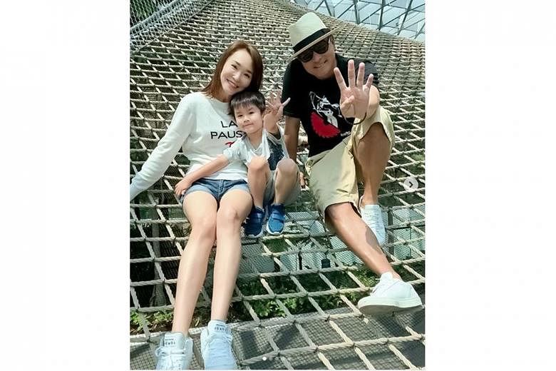 Happy family Fann Wong, Christopher Lee and their son, Zed, who is now five. 