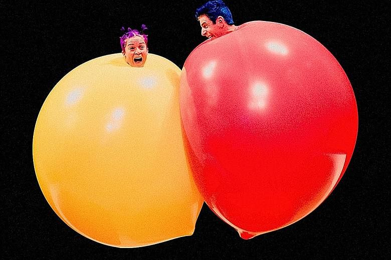 Air Play combines circus and street theatre performance art in a story about two siblings travelling through a world where ordinary objects turn into magical things.
