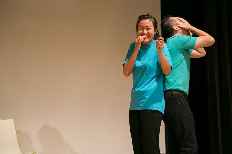 Actress Renee Chua and Tapestry Playback Theatre's artistic director Michael Cheng (both above).