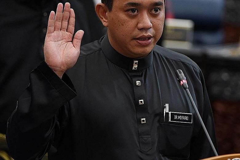 Datuk Md Farid Md Rafik died in hospital at 5.30am yesterday, reportedly of a heart attack. He won Johor's Tanjung Piai seat last year. PHOTO: BERNAMA