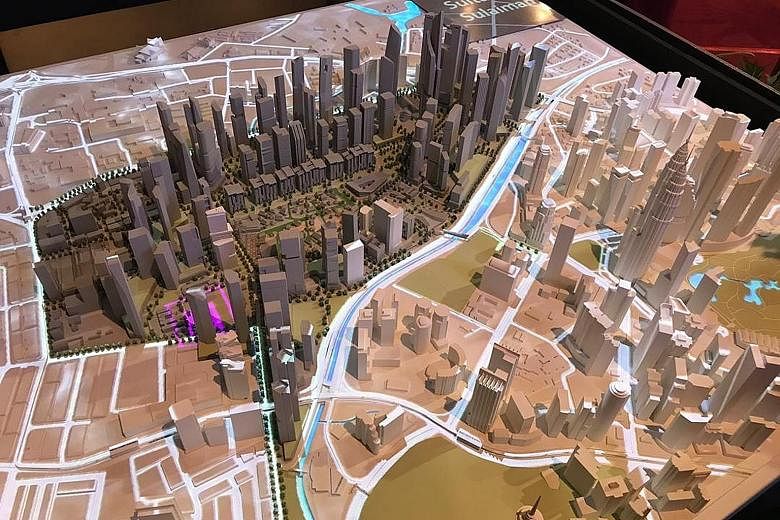 A model of the redevelopment plan for Kampung Baru with new tall towers (in dark brown). The government plans to build 45,000 residential units through the development. At present, there are between 3,500 and 4,500 residential units in the enclave, w