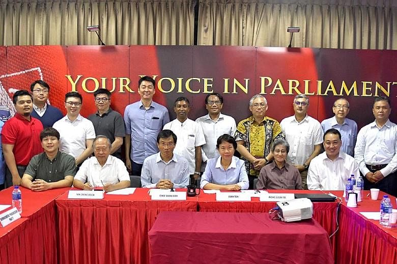 Leaders and key members of seven opposition parties at a meeting last year. They met to discuss the possibility of forming a coalition to contest the next general election. At least three of the parties had also signed a resolution on greater opposit