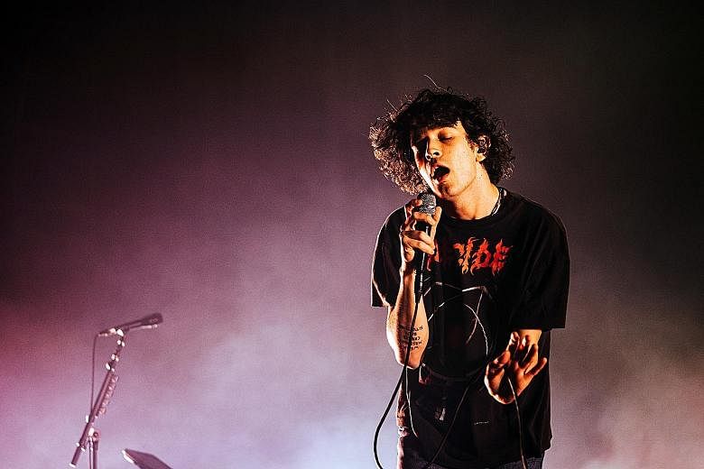 Matty Healy, singer of popular British band The 1975, performing at The Star Theatre last week.