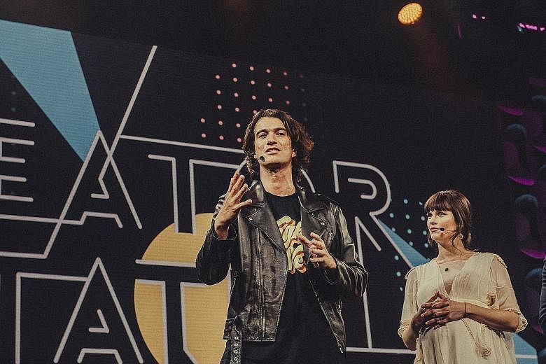 In this file picture from January last year, Mr Adam Neumann is seen with his sister Adi at the 2018 Creator Awards in New York. Mr Neumann, who co-founded WeWork, stepped down as chief executive officer on Tuesday under pressure from the board. He t