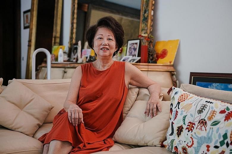 Businesswoman Jannie Chan, 74, the co-founder of luxury watch retailer The Hour Glass, at her home after her release from prison. She had been jailed for contempt of court. Her daughter is in jail for repeated drug abuse.
