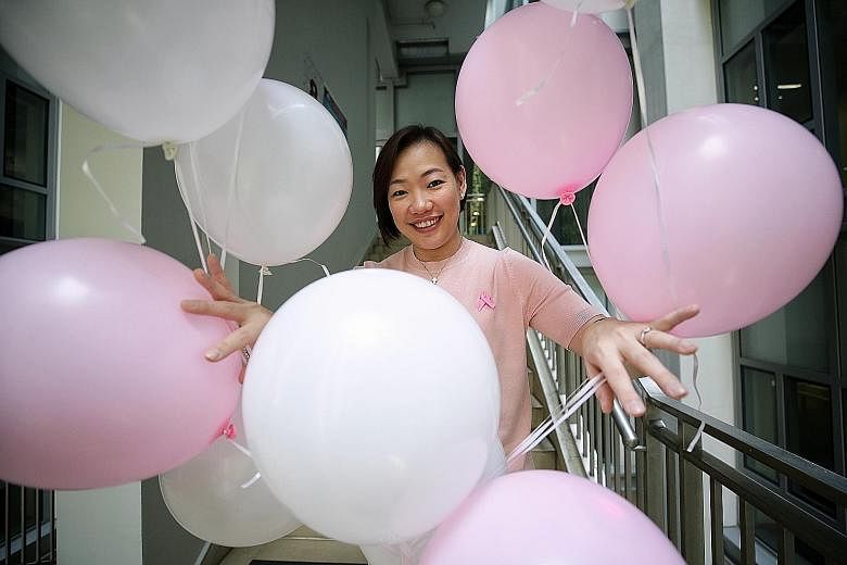 Ms Esther Toh, 45, who goes for regular mammograms, was diagnosed with stage 2 breast cancer in 2016. She opted to remove her left breast and underwent chemotherapy.