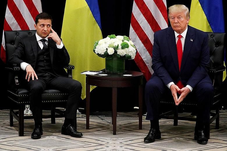 Ukraine President Volodymyr Zelensky and United States President Donald Trump at a bilateral meeting on the sidelines of the United Nations General Assembly in New York on Wednesday.
