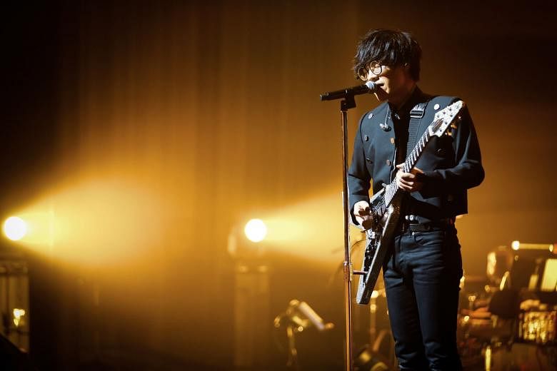 Taiwanese singer-songwriter Crowd Lu performing at the Esplanade Theatre last Saturday, where he treated fans to his folksy style, heartfelt songs and signature wisecracks. 