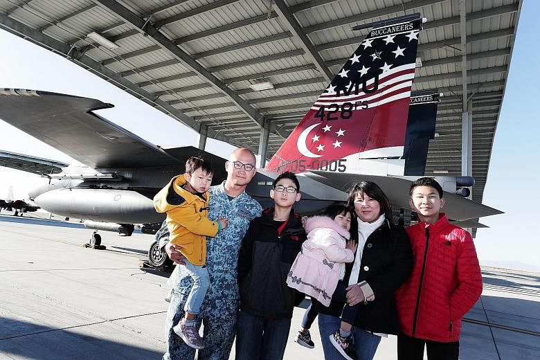Air force engineer Lee Ban Chin, his wife Angelia Giam and their children (from left) Eytan, Damir, Fayth and Clemens have been living at the Mountain Home Air Force Base in Idaho for two years now.