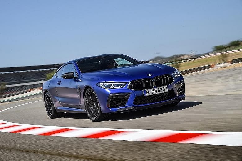 The BMW M8 Competition Convertible sprints to 100kmh in 3.3 seconds, while the Coupe (above) does it in 3.2 seconds.