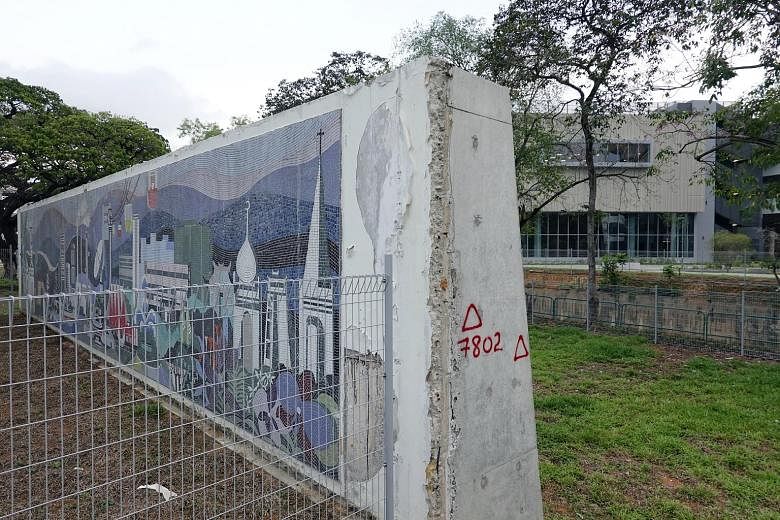 RGS is retaining a 1979 mosaic mural found at the former school site that depicts about 15 landmarks of Singapore. It is now up along the campus boundary fence in Braddell Road so the public can view it. The new Raffles Girls' School campus in Bradde