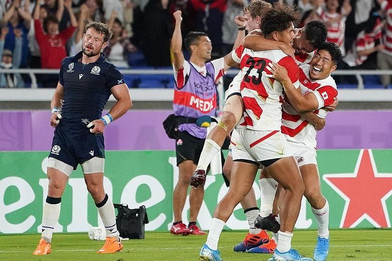 Heartwarming scenes in Yokohama last night after Japan fended off a late fightback by Scotland to win their Rugby World Cup match 28-21 to top Pool A. On current form, they have every chance of repeating their shock victory over the Springboks four y