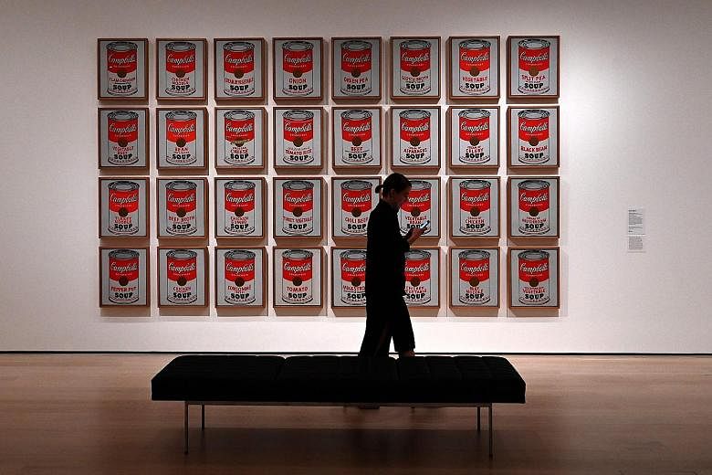 Andy Warhol's Campbell's Soup Cans on display at the expanded and re-imagined Museum of Modern Art during a press preview last Thursday, ahead of next Monday's opening of its expanded campus.