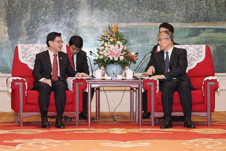 DPM Heng meeting Tianjin Party Secretary Li Hongzhong yesterday. Mr Heng said in a Facebook post last night that both countries have much to learn from each other.