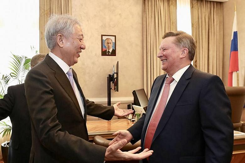 Senior Minister and Coordinating Minister for National Security Teo Chee Hean meeting Mr Sergei Ivanov, the Russian Special Presidential Representative for Environment Protection, Ecology and Transport, on a working visit to Moscow.