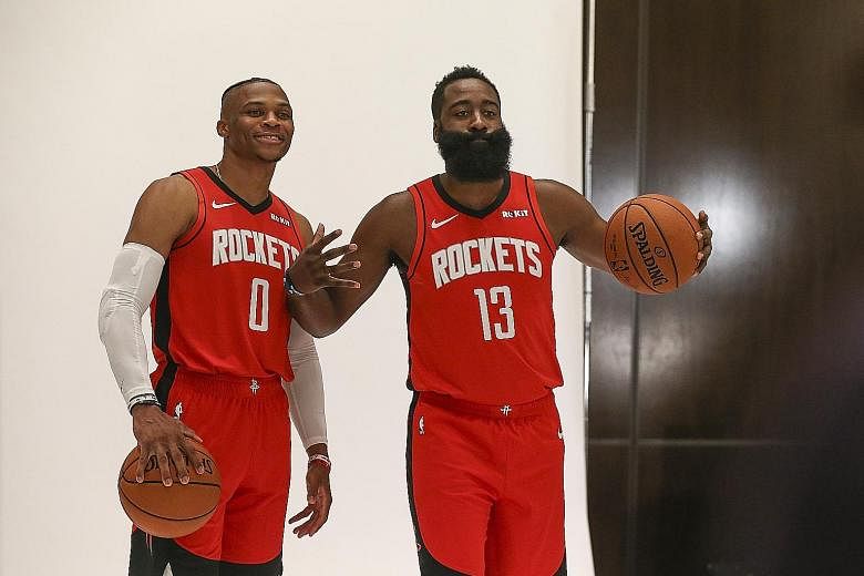 The Houston Rockets signed Russell Westbrook (left) to be reunited with 2018 MVP James Harden, who took a similar path seven years ago. 