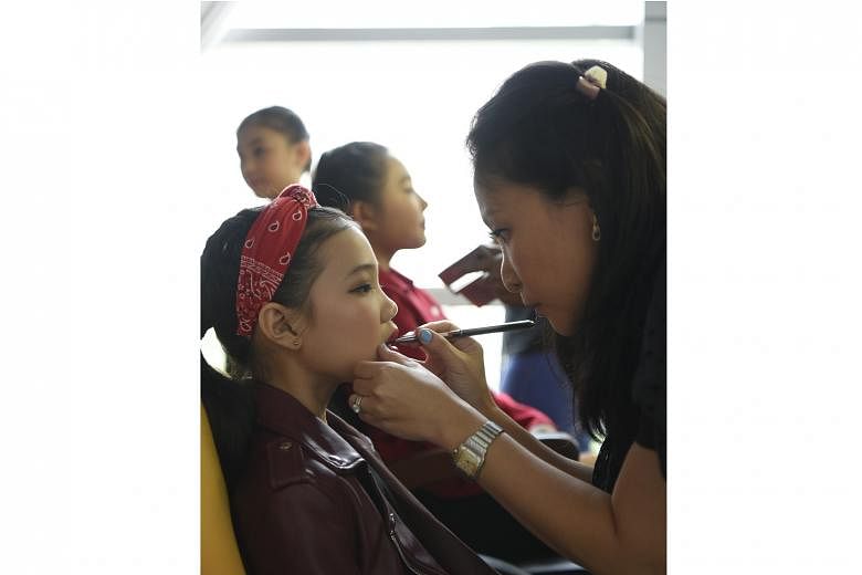 (Left) Hair and make-up for the performers of ChildAid are by make-up school Cosmoprof Academy. (Far left) Local music veteran Dick Lee will co-host segments of the ChildAid concert and perform his song, Fried Rice Paradise.