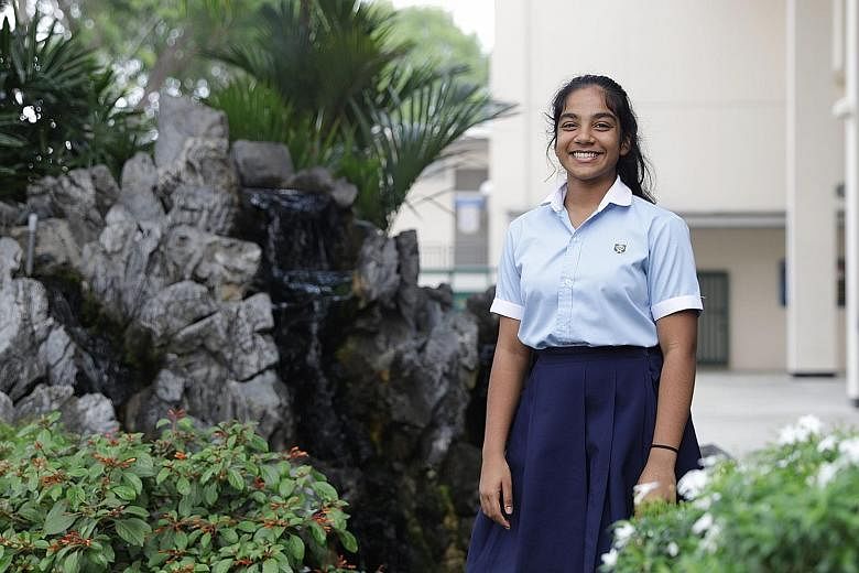 Ngee Ann Secondary School student Devni Chamodya Kaluarachchi's love affair with the Chinese language began when she was in Kindergarten 2 and attended classes in wushu, or Chinese martial arts. ST PHOTO: MARCELLIN LOPEZ