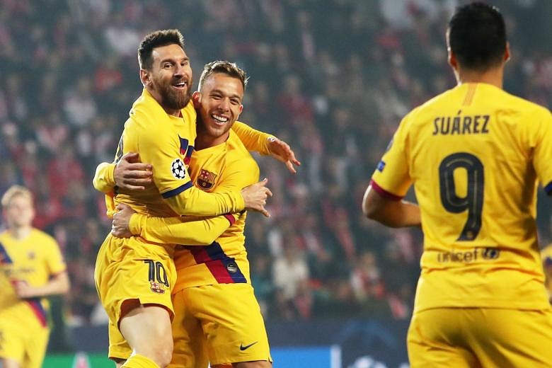 Messi's historic goal helps Barcelona edge Slavia Prague