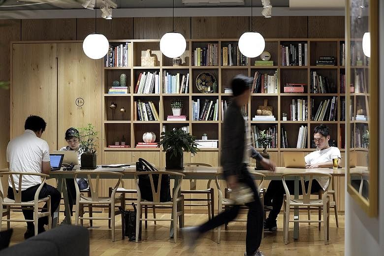 A WeWork co-working space in Yokohama, Japan. Japanese conglomerate SoftBank Group will provide US$6.5 billion to WeWork, which is on the verge of running out of money.